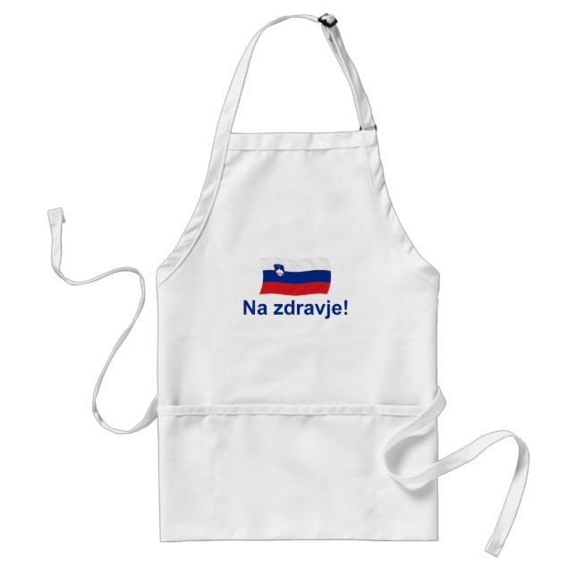Slovenian Na zdravje! (To your health!) Adult Apron (Front)