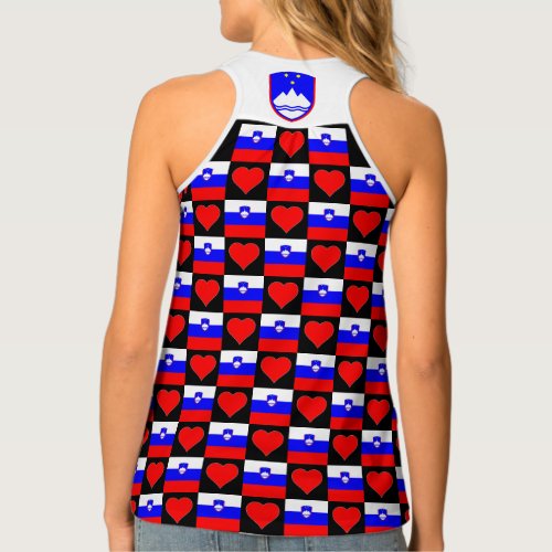 Slovenian National Flag Heart Patriotic Slovenia Tank Top