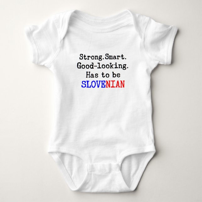 slovenian strong baby bodysuit (Front)