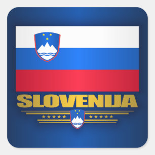 Slovenija (Slovenia) Flag Square Sticker