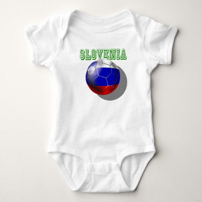 Slovenija Slovenia futbal Nogomet soccer ball Baby Bodysuit (Front)