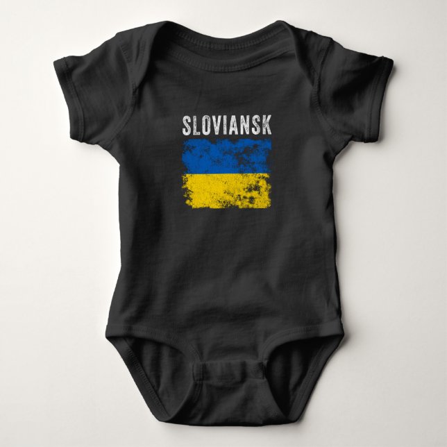 Sloviansk Ukraine Ukrainian Patriotic Baby Bodysuit (Front)