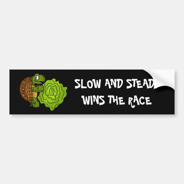 Slow And Steady Bumper Sticker (Front)