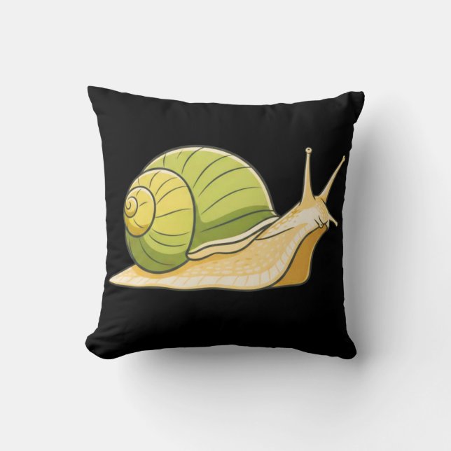 Slow and Steady Snail-Calm Everyday Comfort Décor Throw Pillow (Front)