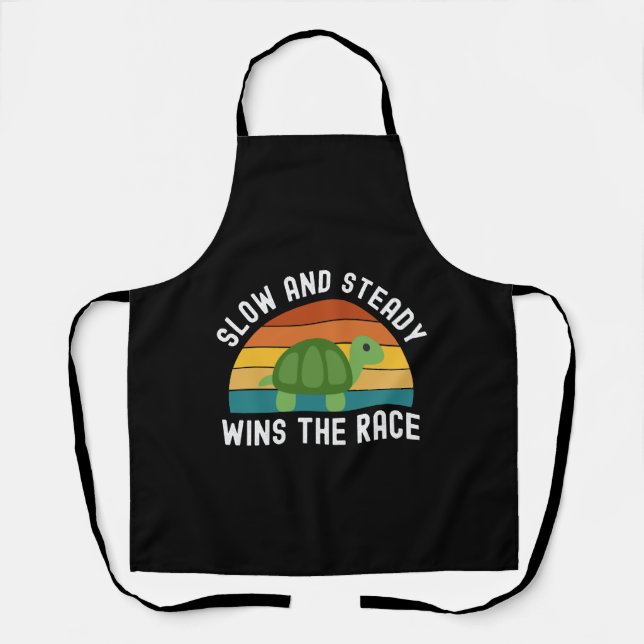 Slow And Steady Turtles Saying Apron (Front)