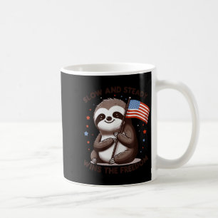Slow And Steady Wins The Freedom 4th Of July Sloth Coffee Mug