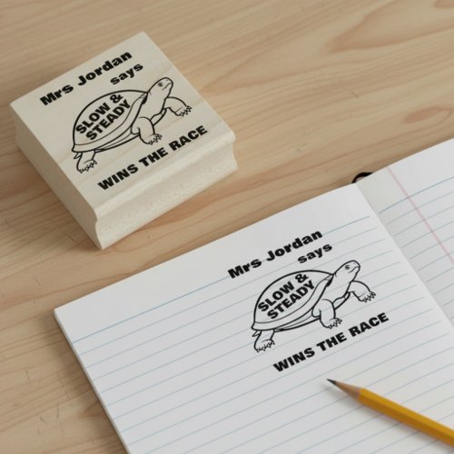 Slow and Steady Wins the Race Turtle Teacher Stamp