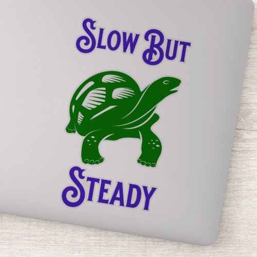 Slow but Steady Funny Turtle Sticker