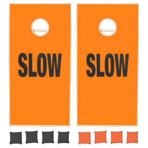 Slow Caution Sign Cornhole Set