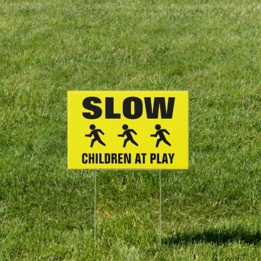 SLOW children at play warning neighborhood sign | Zazzle