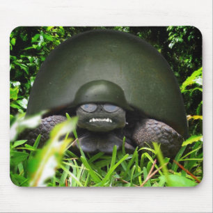 Slow Commando - Military Helmet Turtle Mouse Pad