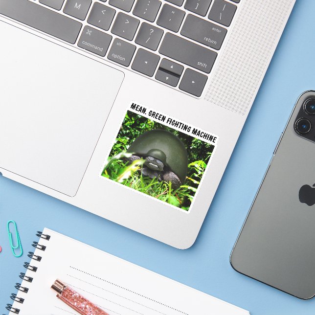 Slow Commando Turtle Sticker (Laptop w/ iPhone)
