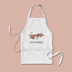 "Slow Cooker" Cute Lazy Sloths Art Adult Apron