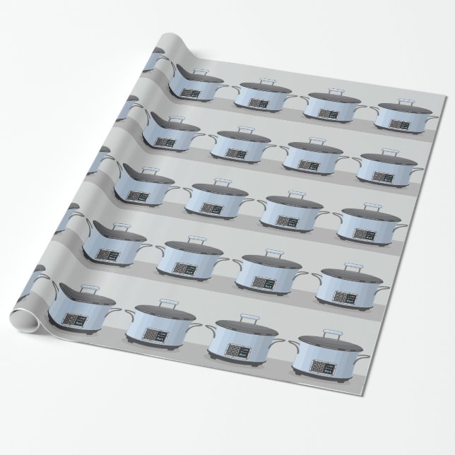 Slow cooking crock pot vector wrapping paper (Unrolled)