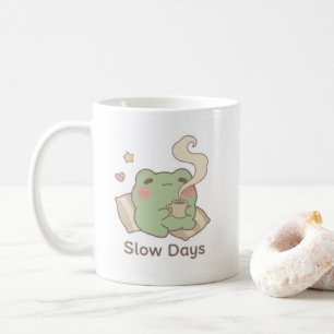 Slow Days Frog Mug Cute Cozy Coffee Cup