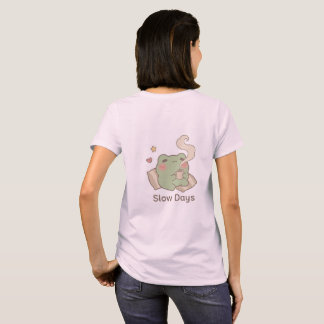 Slow Days Frog Women T-Shirt | Cute Kawaii Tee