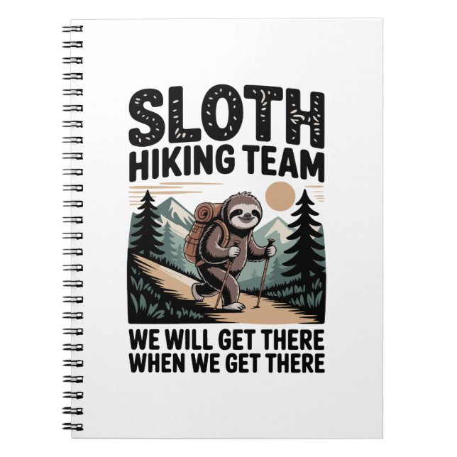 Slow Days Sunny Vibes Sloth Hammock Trop Notebook (Front)