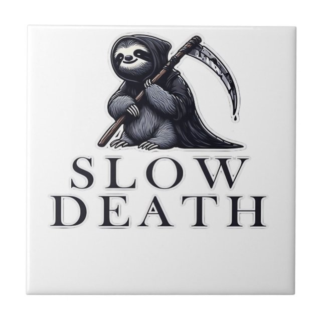 Slow Death Essential T-Shirt Ceramic Tile (Front)