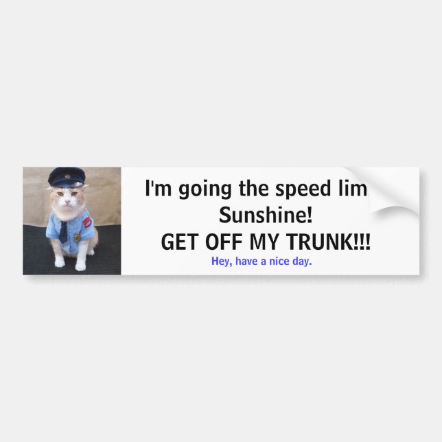 Slow Down! Bumper Sticker (Front)