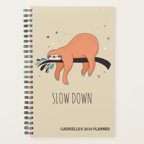 Slow Down _ Funny Sloth Planner