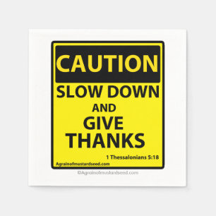 Slow down give thanks napkins