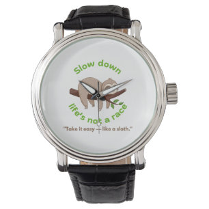 Slow Down – Sloth Graphic Tee & Gift Watch