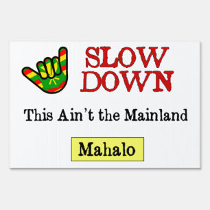 Slow Down This Ain't the Mainland Hawaiian Small Sign