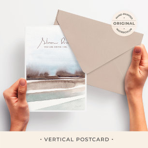 Slow Down You Are Doing Fine Watercolor Landscape  Postcard