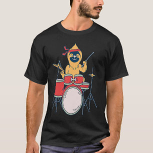 Slow Drummer Sloth Heavy Metal Saying Doom Metal T-Shirt
