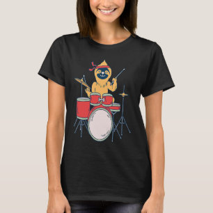 Slow Drummer Sloth Heavy Metal Saying Doom Metal T-Shirt