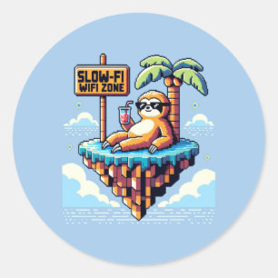 Slow-Fi WiFi Zone Classic Round Sticker