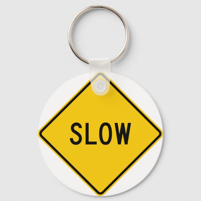 Slow Highway Sign Keychain (Front)