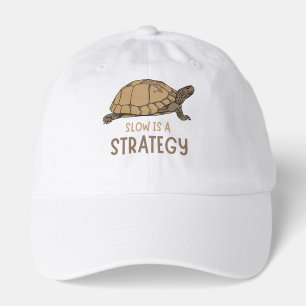 Slow Is a Strategy – Minimal Turtle Quote Design Hat