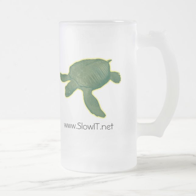 Slow IT drinkware Frosted Glass Beer Mug (Right)