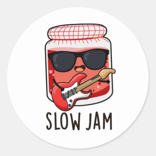 Slow Jam Funny Food Pun  Classic Round Sticker