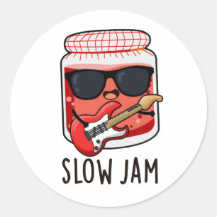 Slow Jam Funny Food Pun Classic Round Sticker