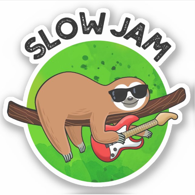 Slow Jam Funny Music Animal Pun  Sticker (Front)