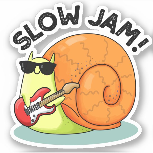Slow Jam Funny Music Animal Pun  Sticker (Front)