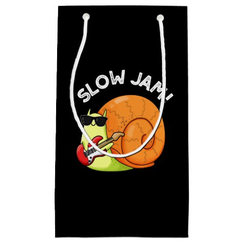 Slow Jam Funny Music Snail Pun Dark BG Small Gift Bag