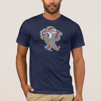 Slow Jams (boombox Sloth) T-shirt by RobotFace at Zazzle
