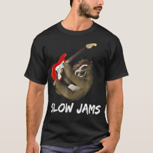 Slow Jams Sloth Playing Guitar T-Shirt