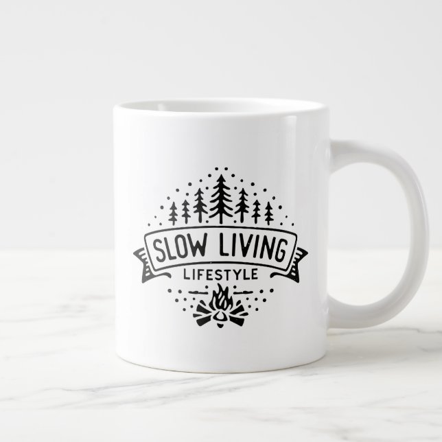 Slow Living Lifestyle Giant Coffee Mug (Right)