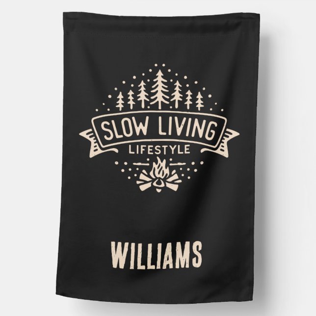 Slow Living Lifestyle House Flag (Front)