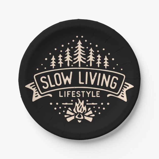 Slow Living Lifestyle Paper Plates (Front)