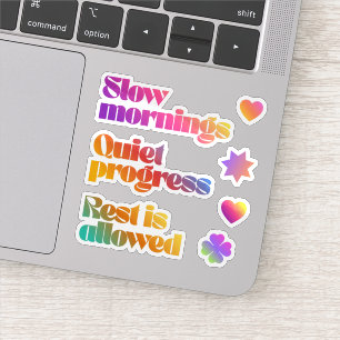Slow Living, self-care aesthetic gradient Sticker