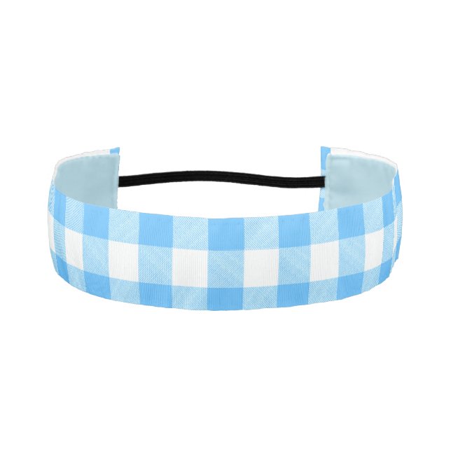 Slow-Living Summer Sky Check Athletic Headband (Front)