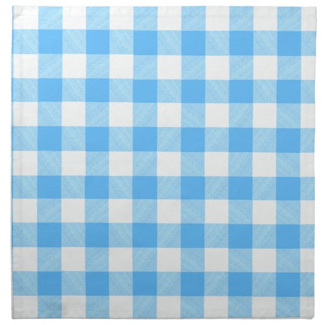 Slow-Living Summer Sky Check Cloth Napkin (Front)