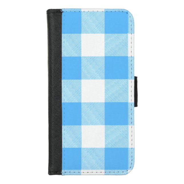 Slow-Living Summer Sky Check iPhone Wallet Case (Front)