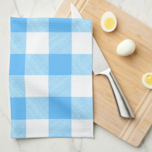 Slow-Living Summer Sky Check Kitchen Towel