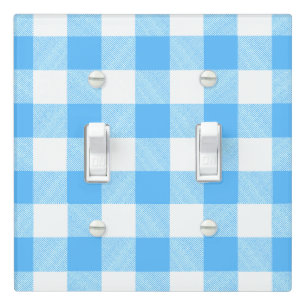 Slow-Living Summer Sky Check Light Switch Cover